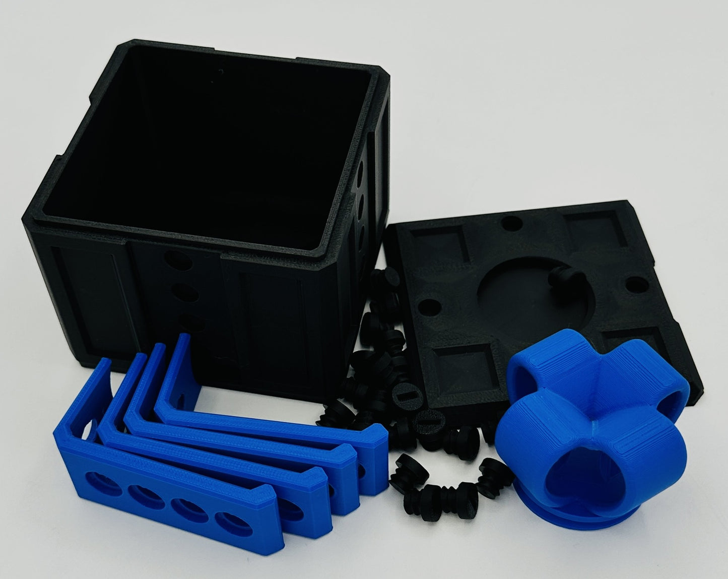 Black & Blue Annoying Gift Box 4x4x3" with 20 bolts + 3 Mini Figures