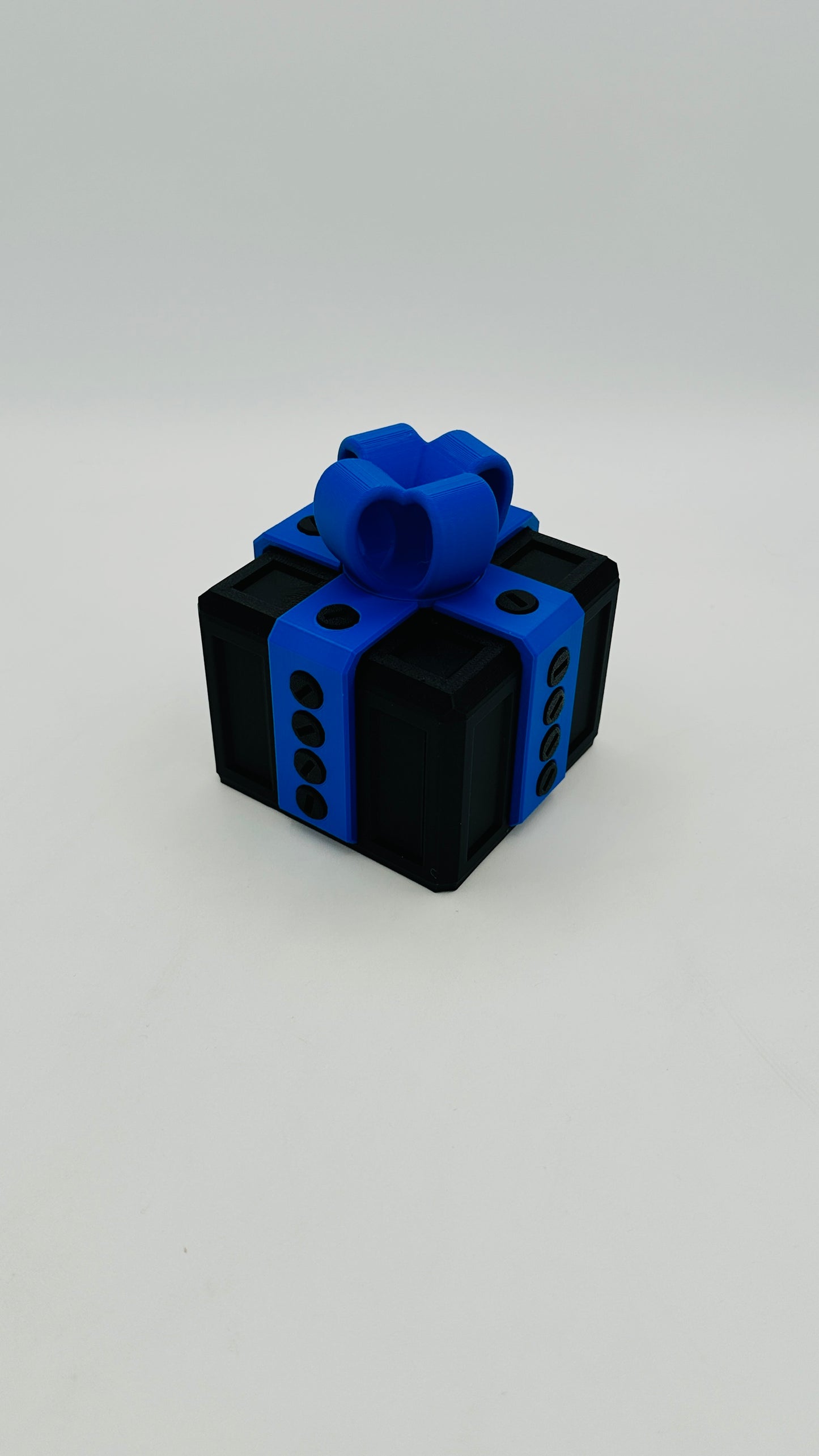 Black & Blue Annoying Gift Box 4x4x3" with 20 bolts + 3 Mini Figures