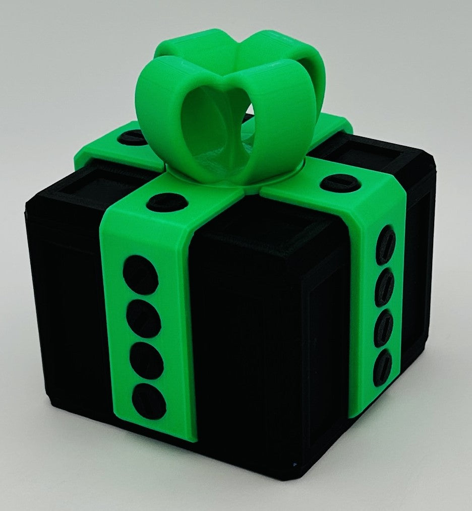 Annoying Gift Box - Multiple Color Combinations - 4x4x3" with 20 bolts + 3 Mini Figures