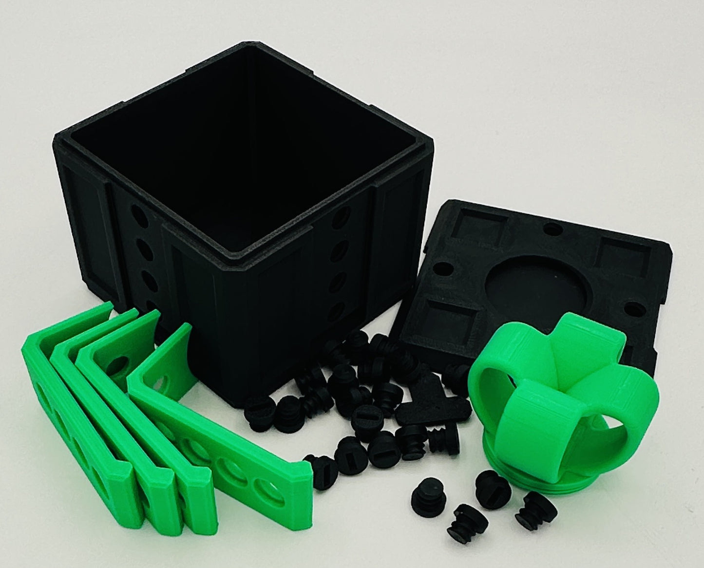 Black & Green Annoying Gift Box 4x4x3" with 20 bolts + 3 Mini Figures