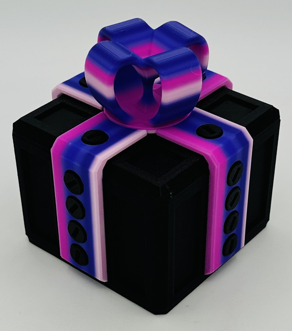 Annoying Gift Box - Multiple Color Combinations - 4x4x3" with 20 bolts + 3 Mini Figures