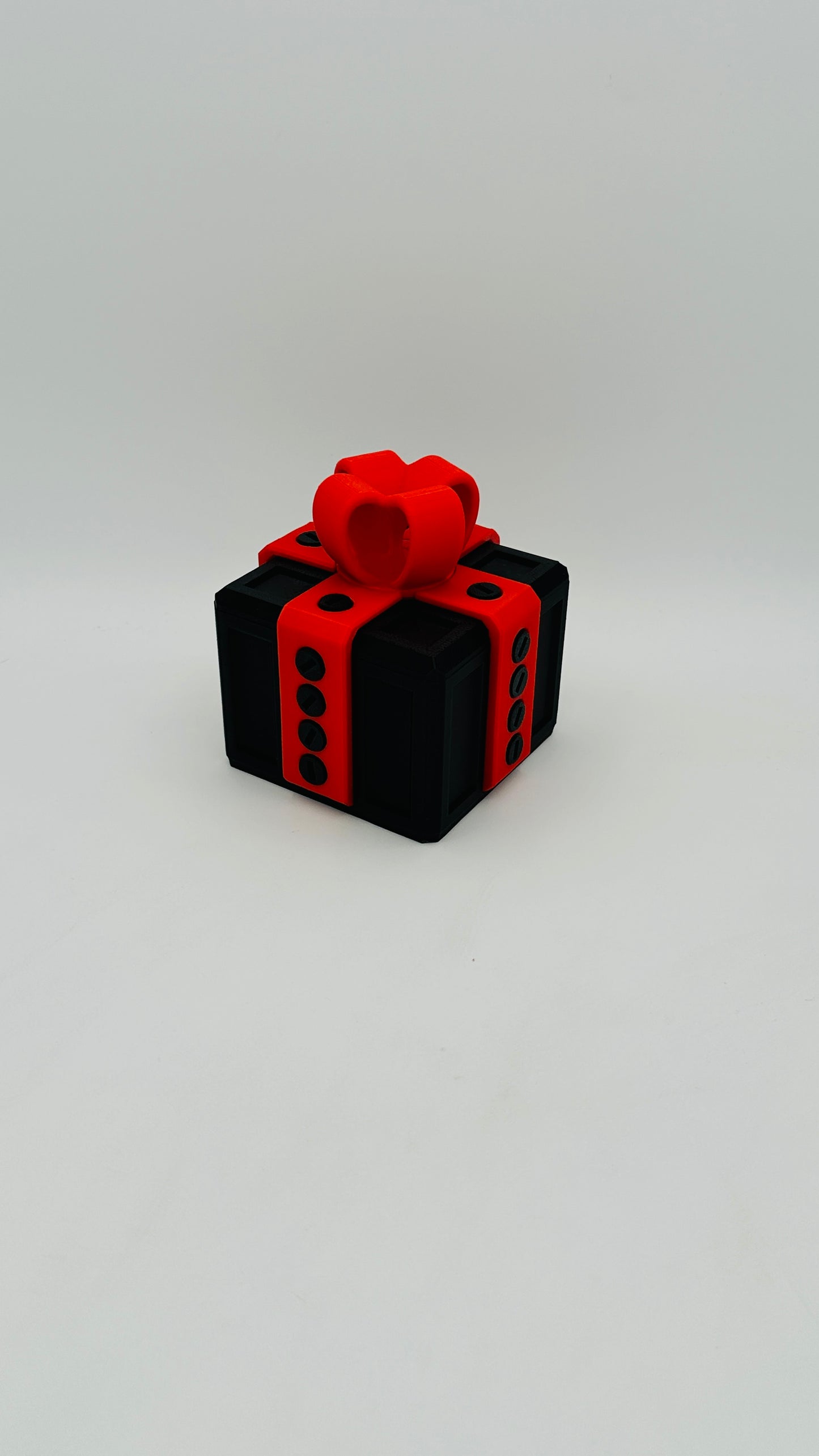 Black & Red Annoying Gift Box 4x4x3" with 20 bolts + 3 Mini Figures