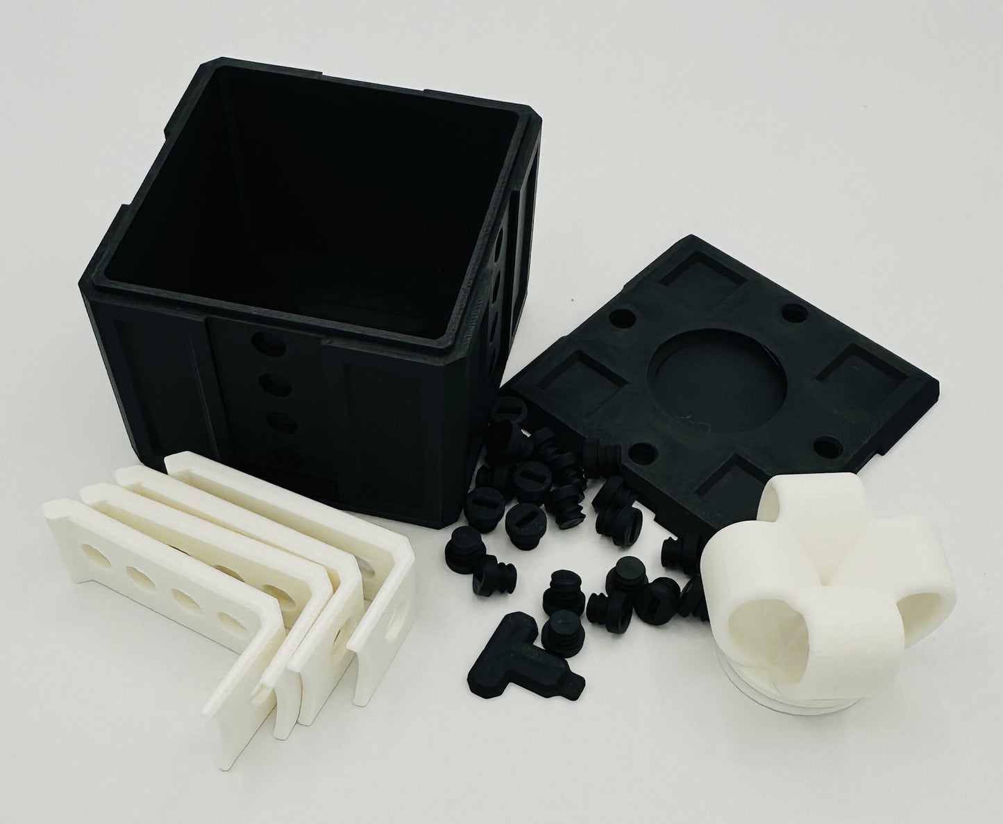 Black & White Annoying Gift Box 4x4x3" with 20 bolts + 3 Mini Figures