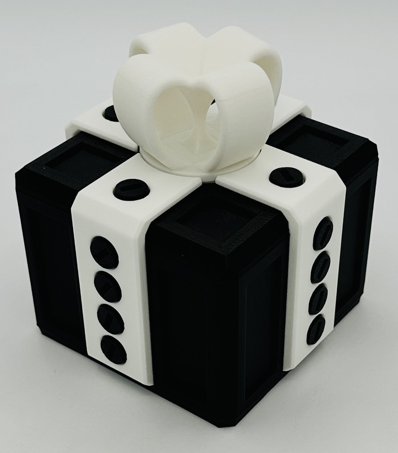 Annoying Gift Box - Multiple Color Combinations - 4x4x3" with 20 bolts + 3 Mini Figures