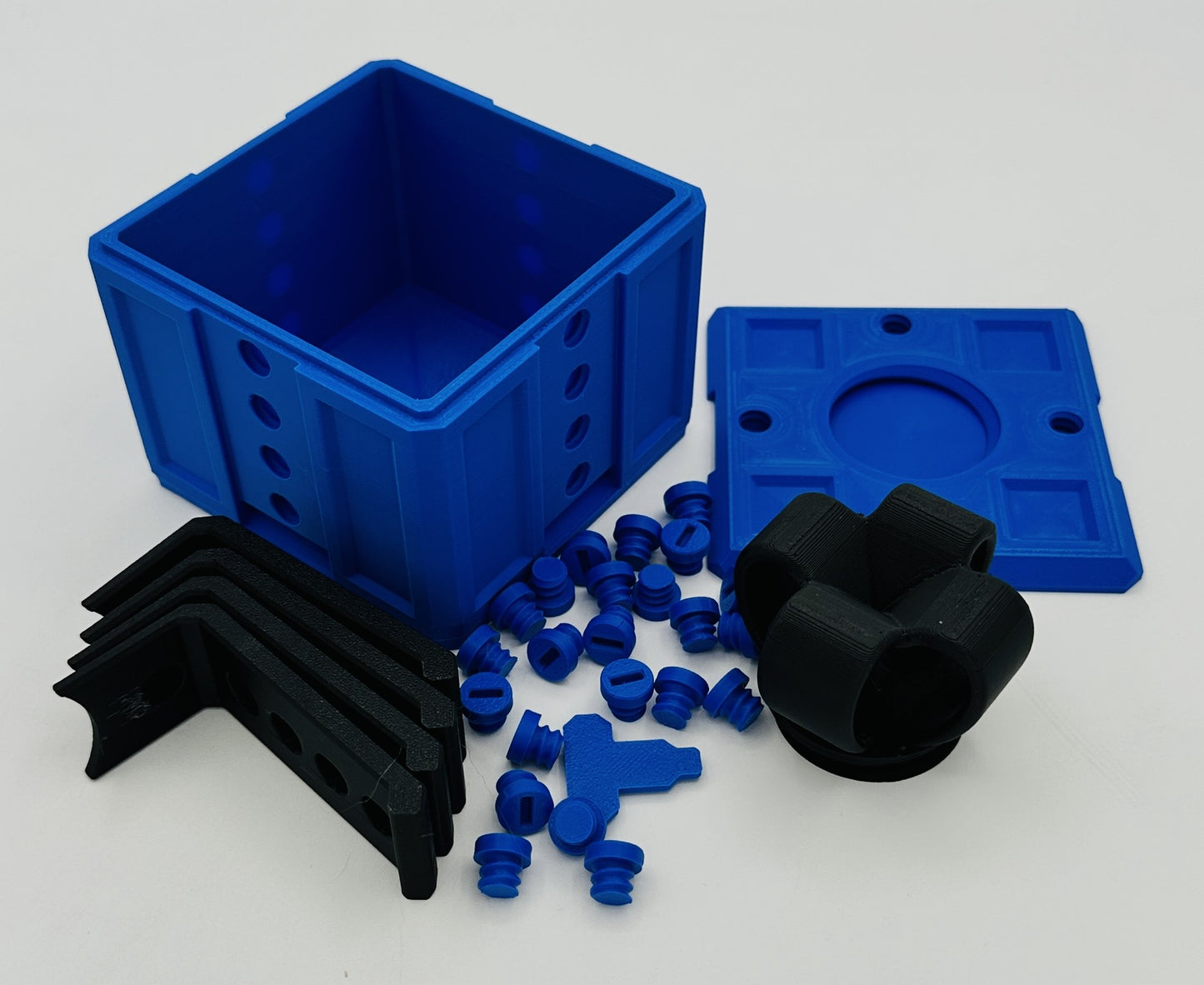 Blue & Black Annoying Gift Box 4x4x3" with 20 bolts + 3 Mini Figures