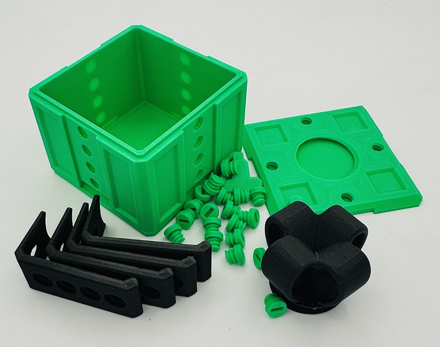 Green & Black Annoying Gift Box 4x4x3" with 20 bolts + 3 Mini Figures