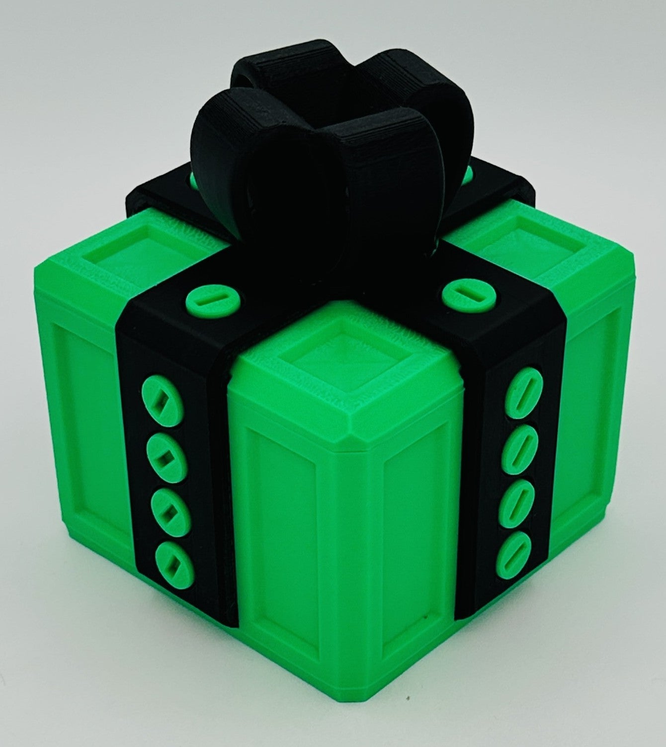 Annoying Gift Box - Multiple Color Combinations - 4x4x3" with 20 bolts + 3 Mini Figures