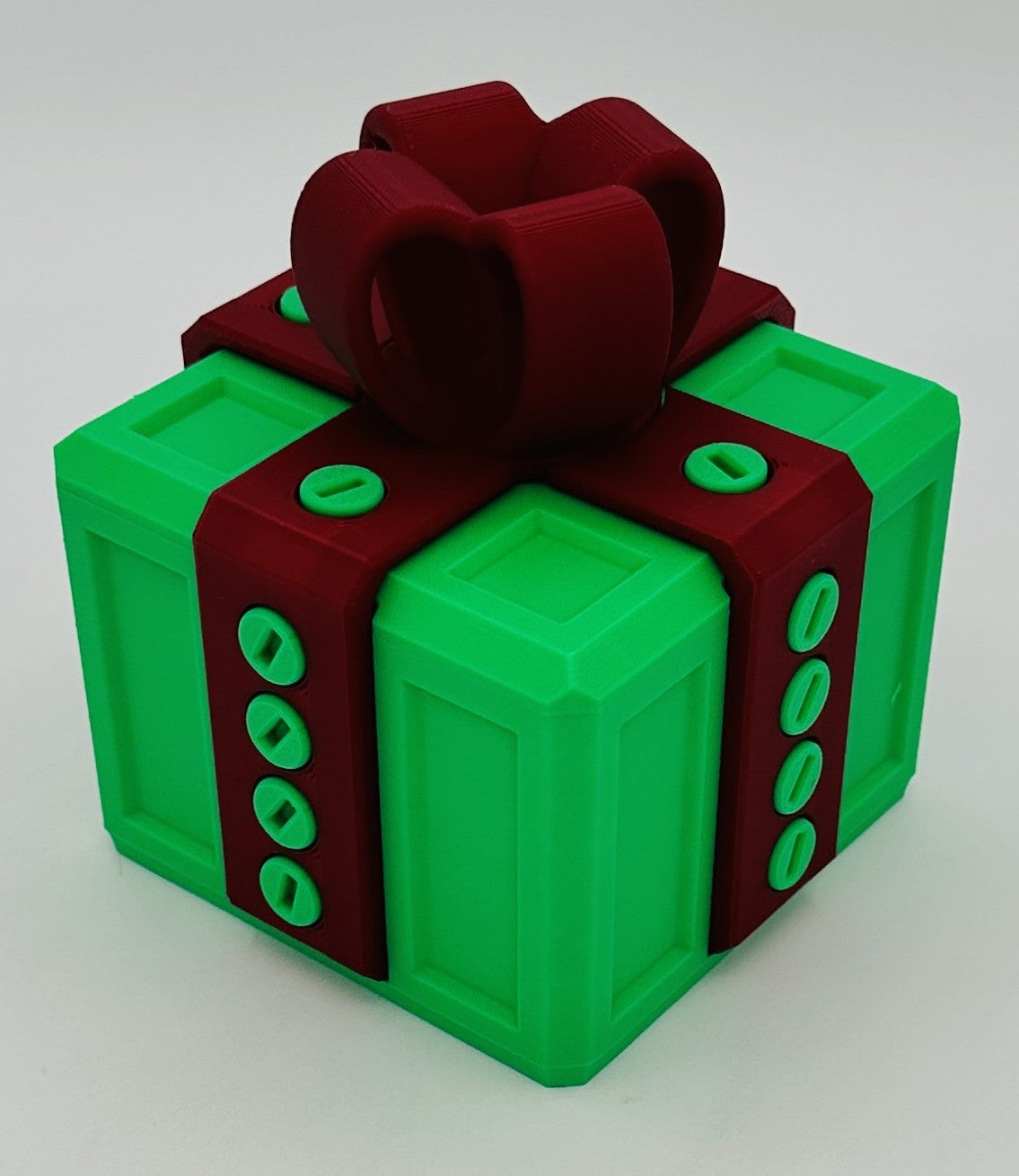 Annoying Gift Box - Multiple Color Combinations - 4x4x3" with 20 bolts + 3 Mini Figures