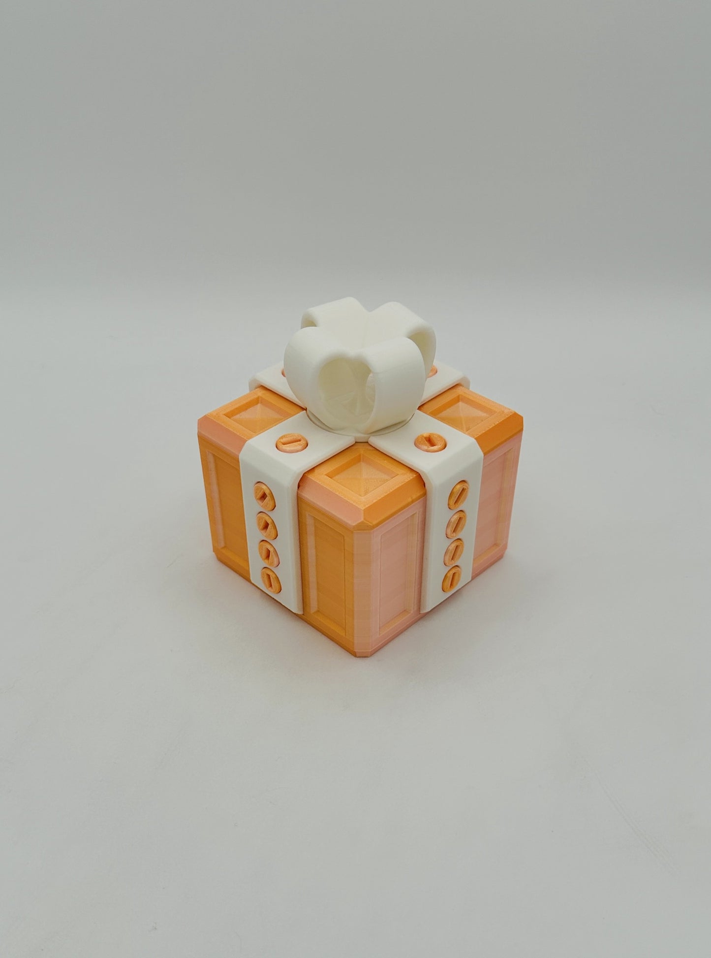 Orange & White Annoying Gift Box 4x4x3" with 20 bolts + 3 Mini Figures