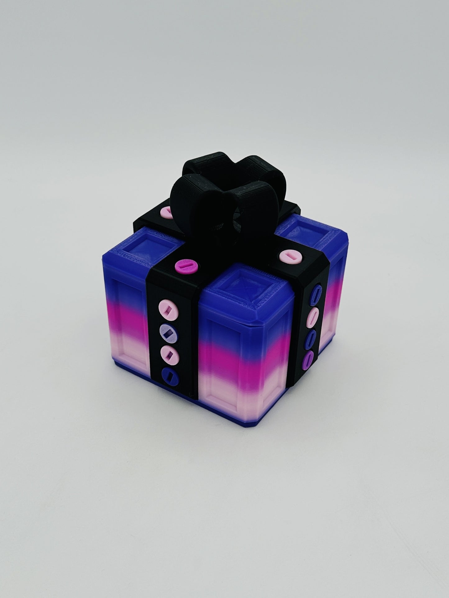 Purple Rainbow & Black Annoying Gift Box 4x4x3" with 20 bolts + 3 Mini Figures