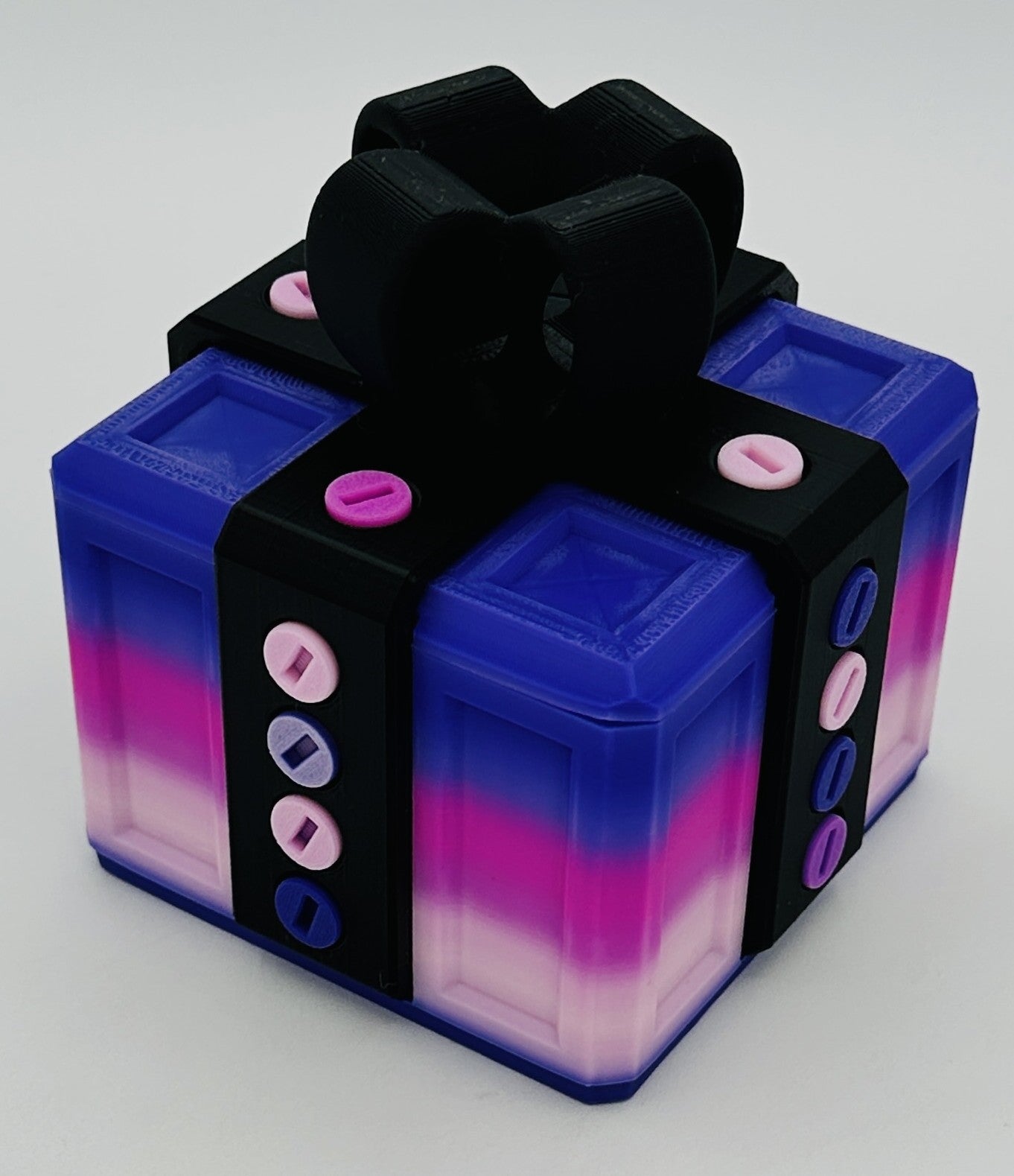 Annoying Gift Box - Multiple Color Combinations - 4x4x3" with 20 bolts + 3 Mini Figures