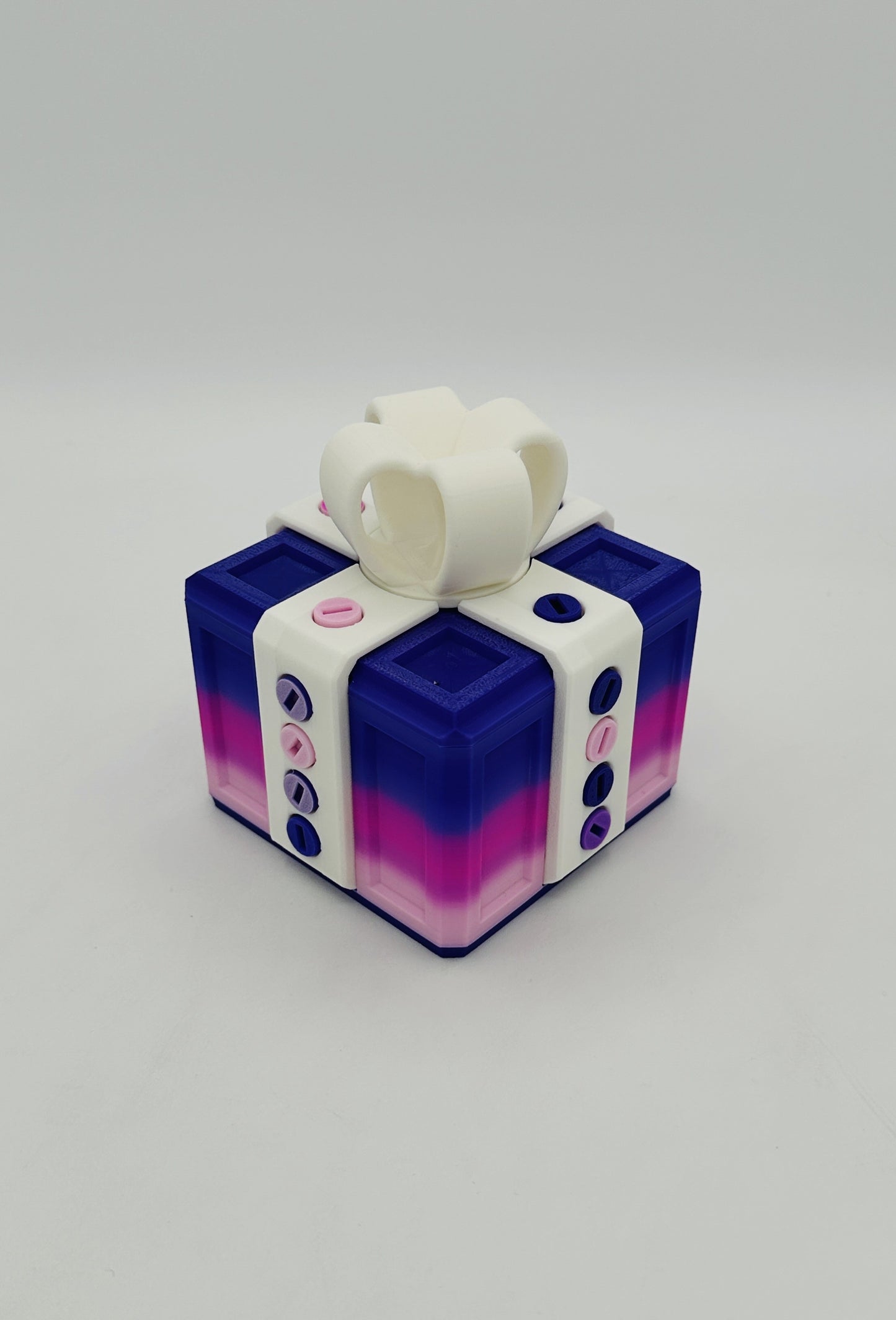 Purple Rainbow & White Annoying Gift Box 4x4x3" with 20 bolts + 3 Mini Figures
