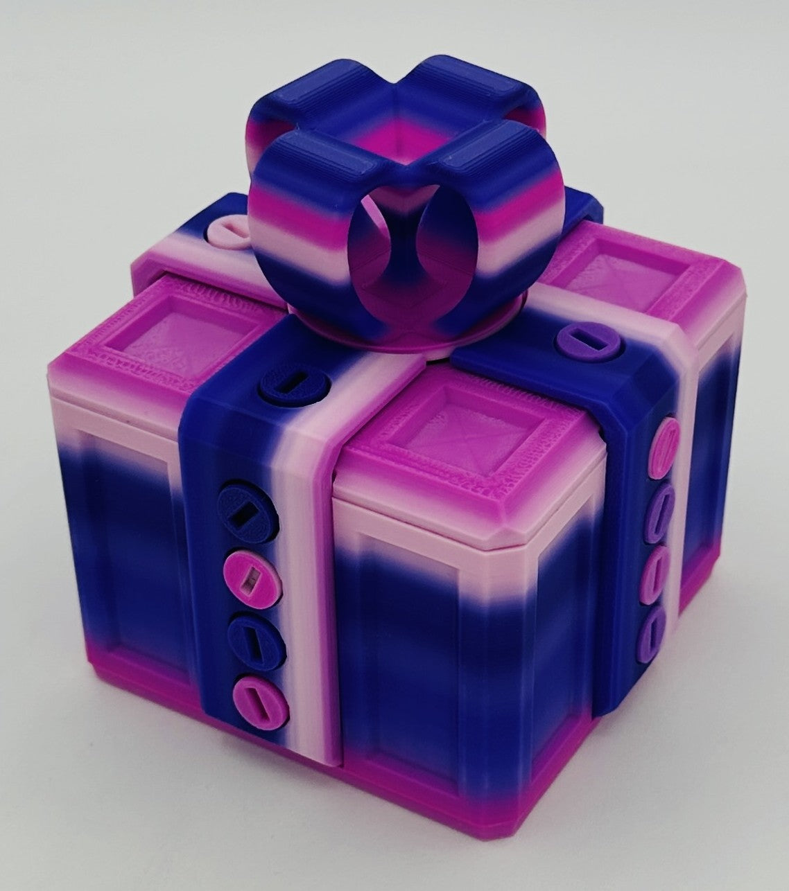 Annoying Gift Box - Multiple Color Combinations - 4x4x3" with 20 bolts + 3 Mini Figures