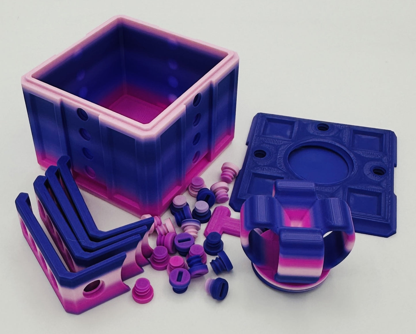 Purple Rainbow Annoying Gift Box 4x4x3" with 20 bolts + 3 Mini Figures