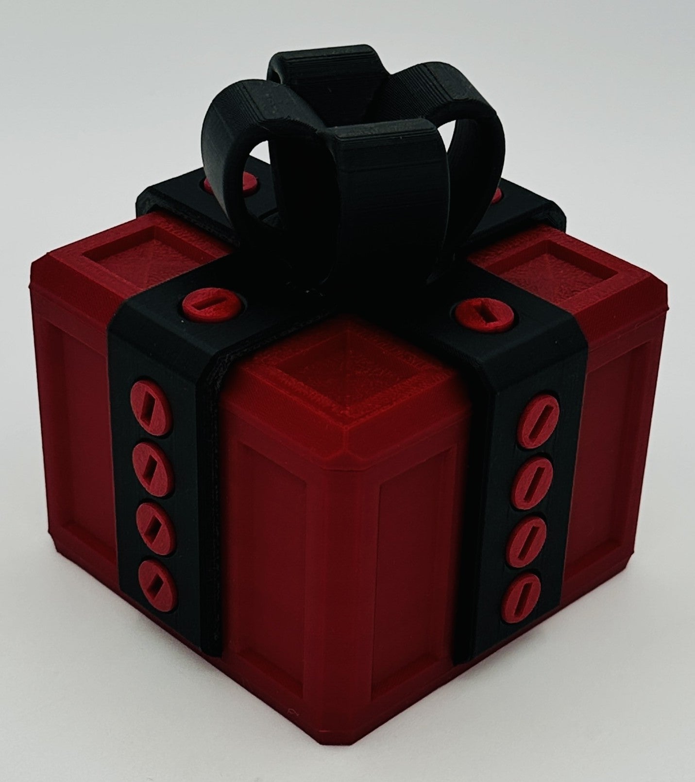 Annoying Gift Box - Multiple Color Combinations - 4x4x3" with 20 bolts + 3 Mini Figures
