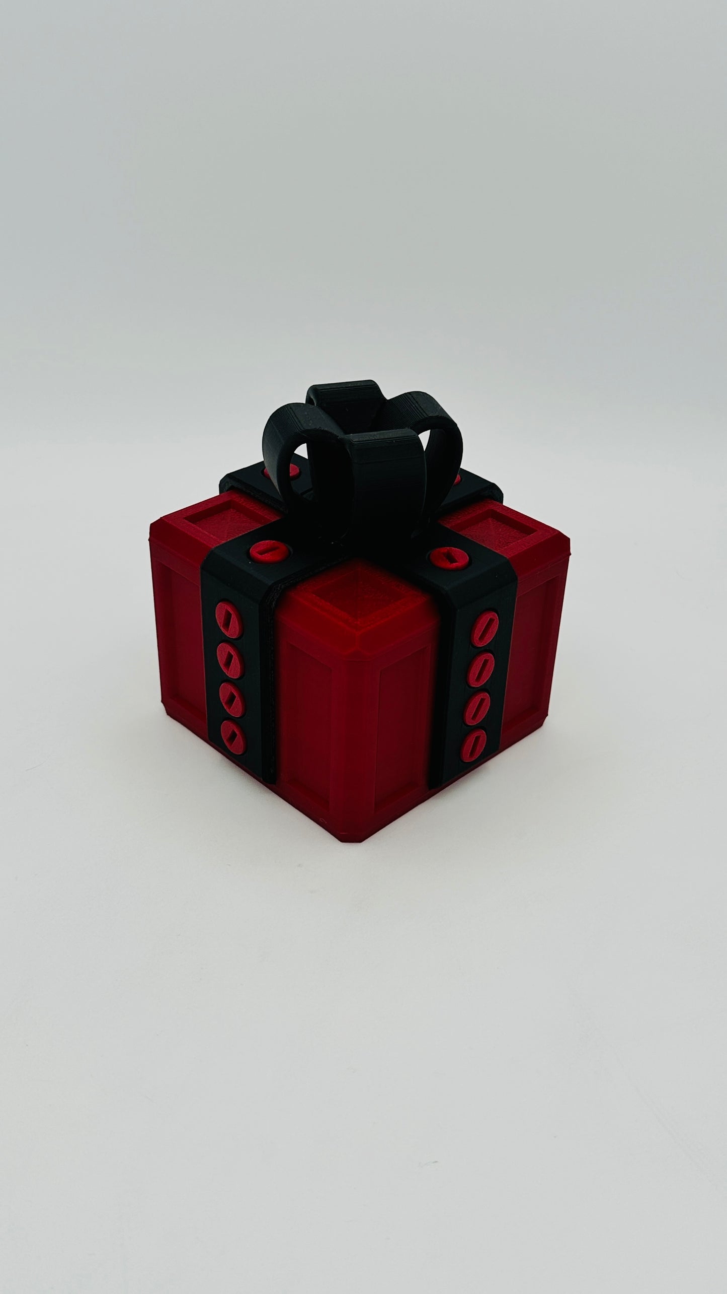 Red & Black Annoying Gift Box 4x4x3" with 20 bolts + 3 Mini Figures