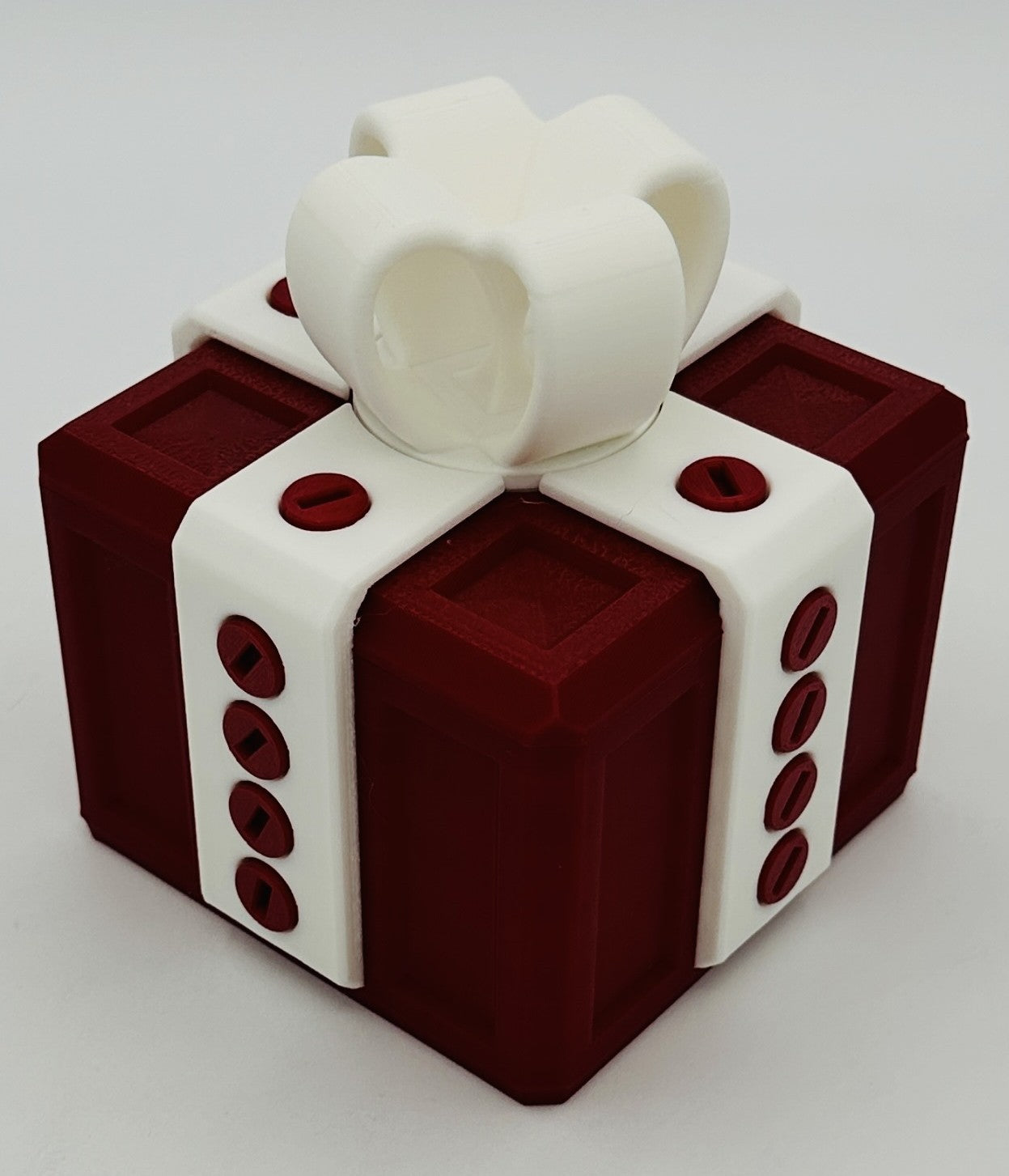 Annoying Gift Box - Multiple Color Combinations - 4x4x3" with 20 bolts + 3 Mini Figures