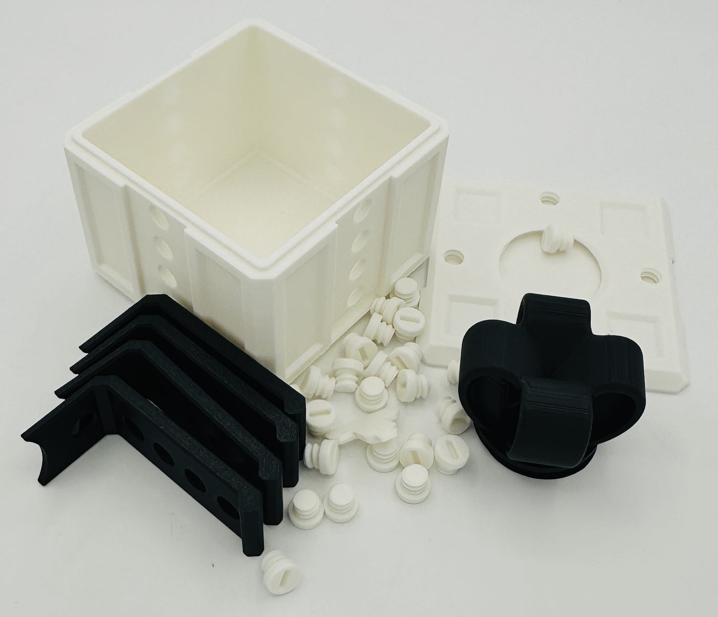 White & Black Annoying Gift Box 4x4x3" with 20 bolts + 3 Mini Figures