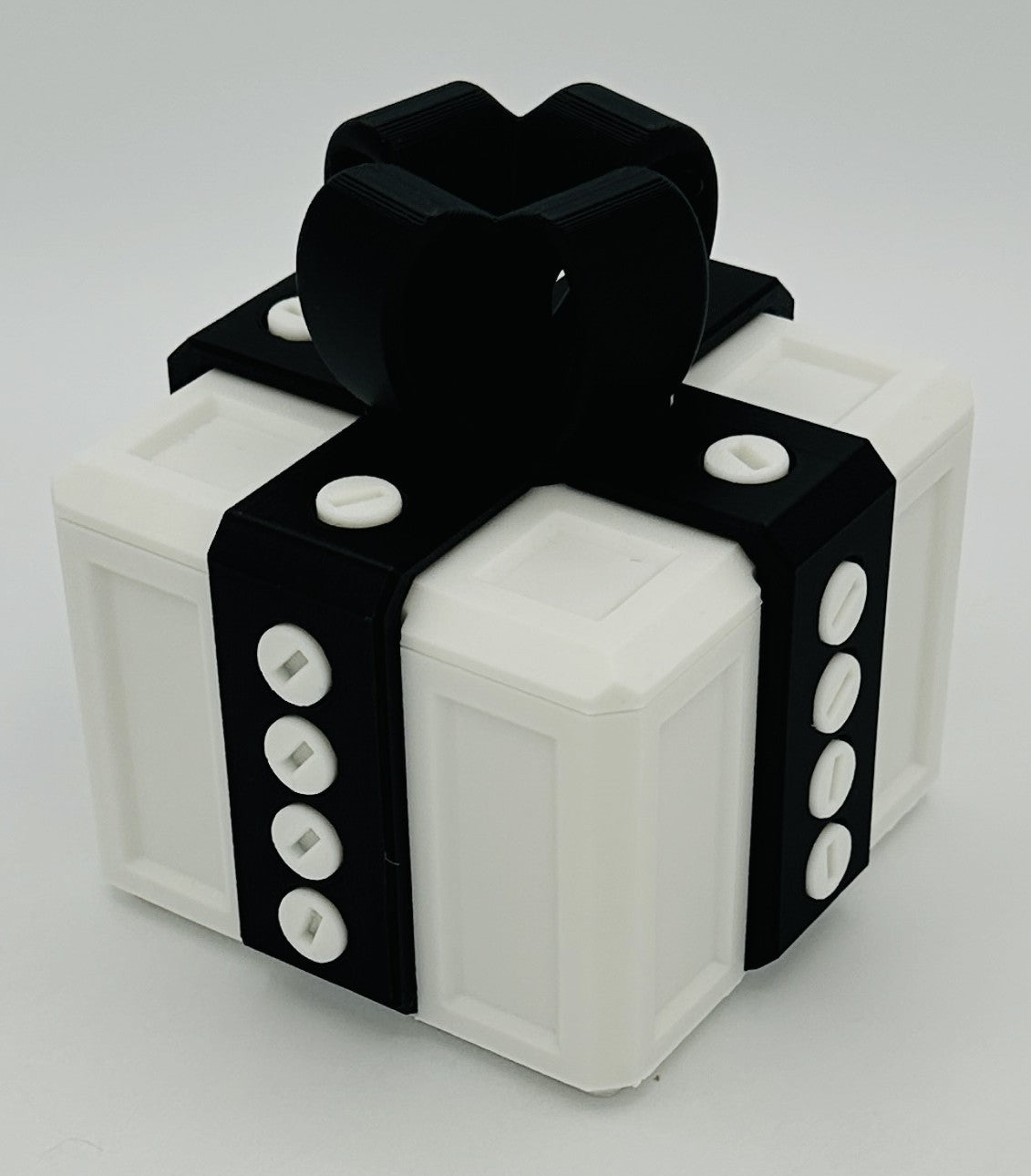 Annoying Gift Box - Multiple Color Combinations - 4x4x3" with 20 bolts + 3 Mini Figures