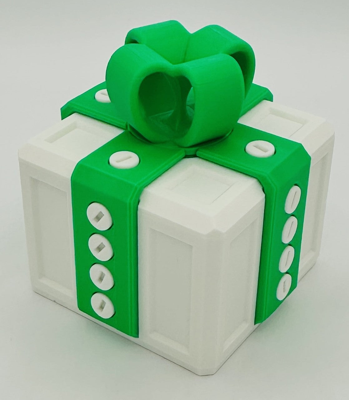 Annoying Gift Box - Multiple Color Combinations - 4x4x3" with 20 bolts + 3 Mini Figures