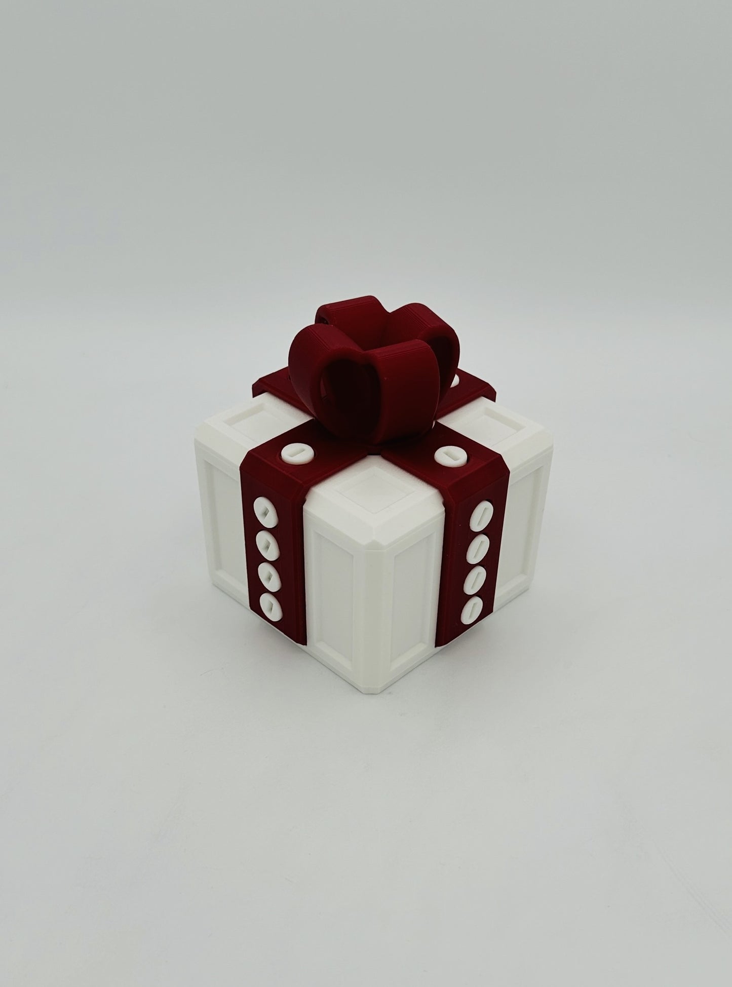 White & Red Annoying Gift Box 4x4x3" with 20 bolts + 3 Mini Figures