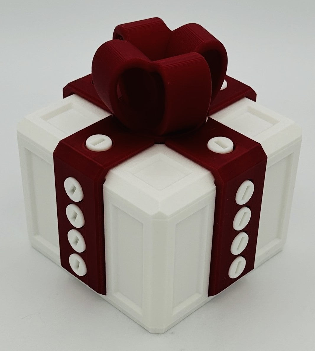 Annoying Gift Box - Multiple Color Combinations - 4x4x3" with 20 bolts + 3 Mini Figures