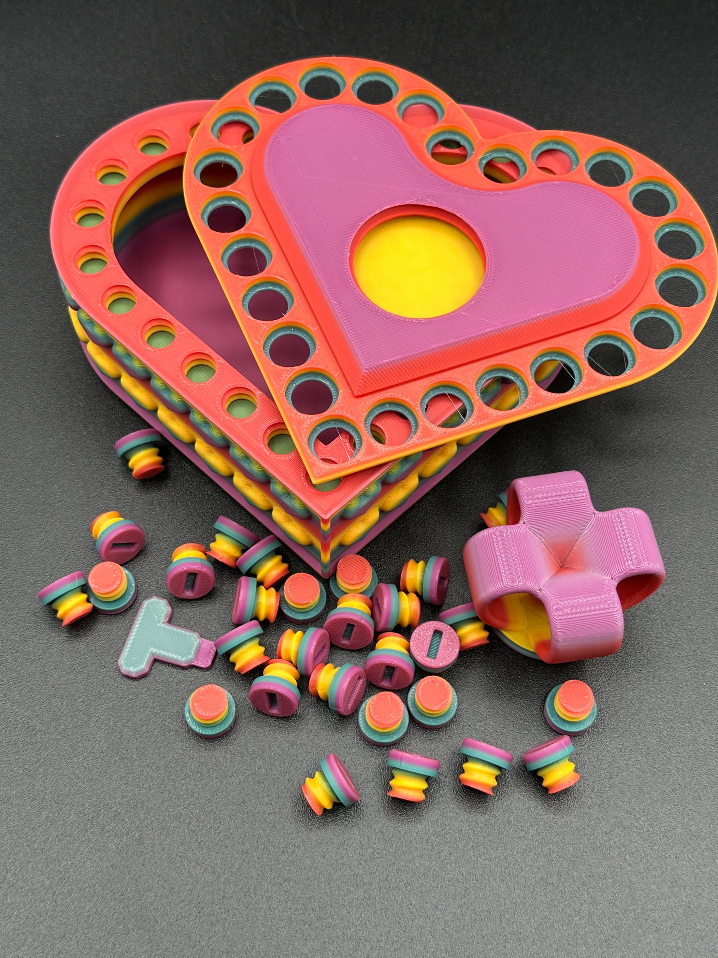 Heart Annoying Gift Box w/ 25 bolts - Rainbow #2