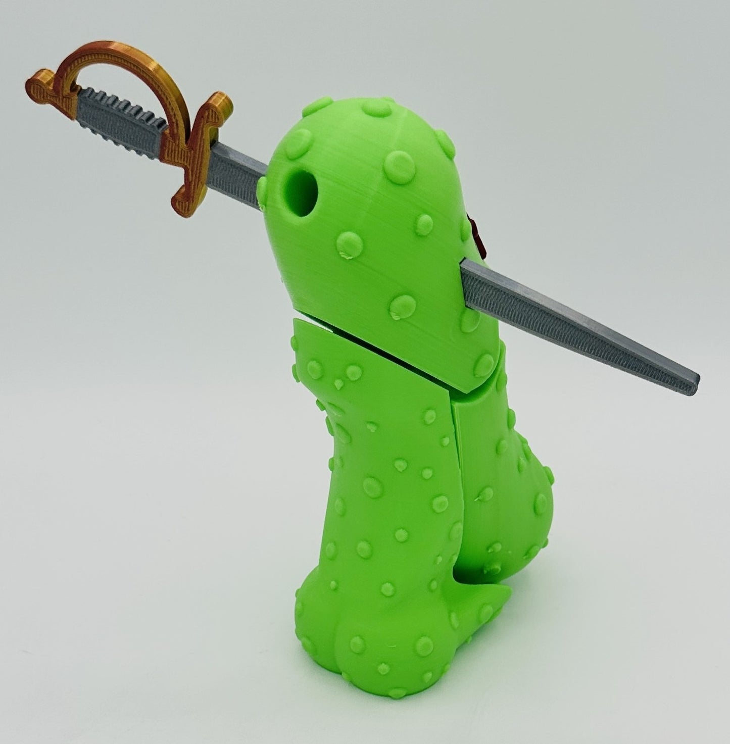 Cocktail Pickle - 7" Articulated Tickle Pickle with Butt stand