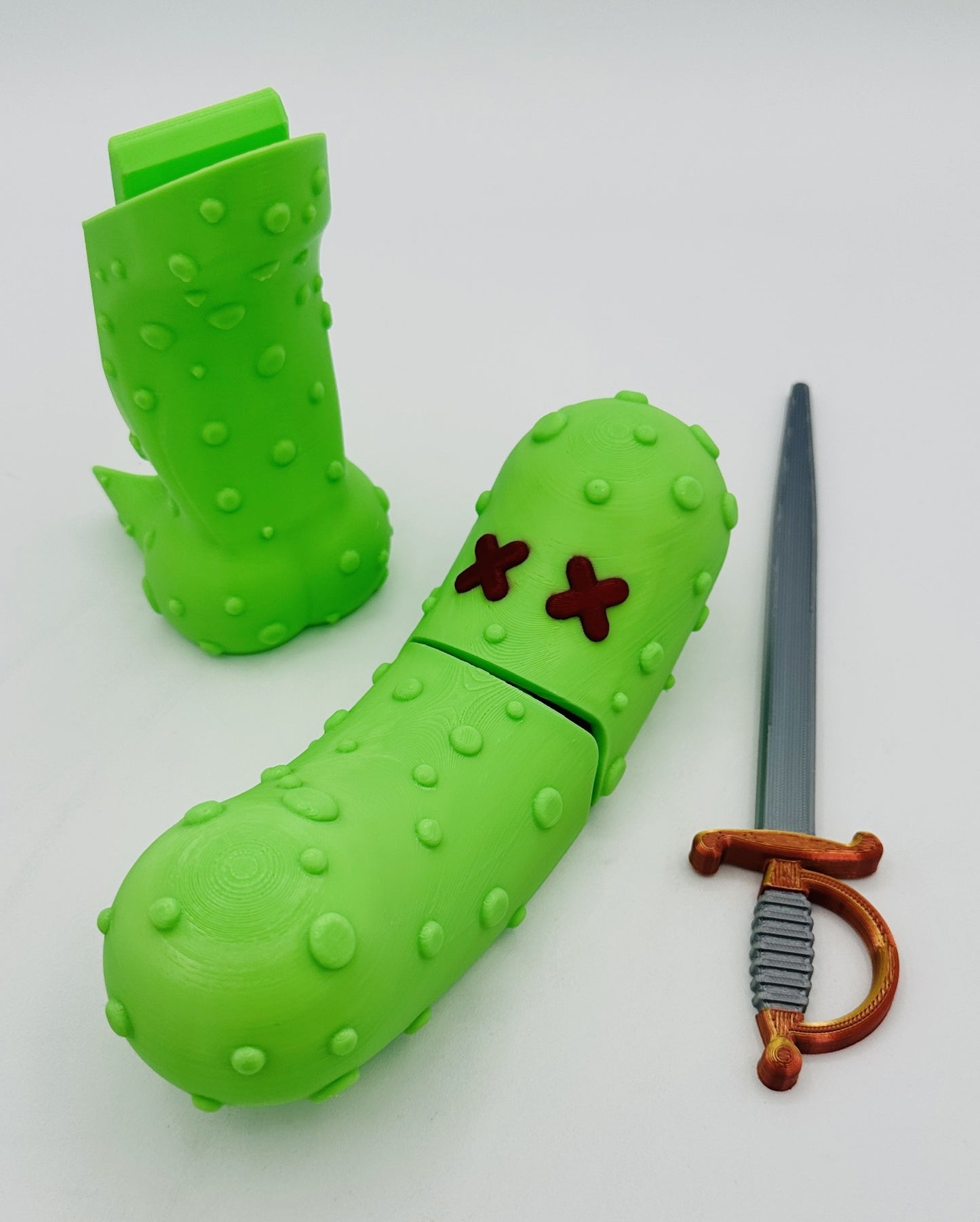 Cocktail Pickle - 7" Articulated Tickle Pickle with Butt stand
