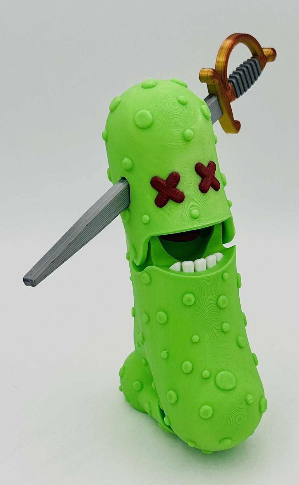 Cocktail Pickle - 7" Articulated Tickle Pickle with Butt stand