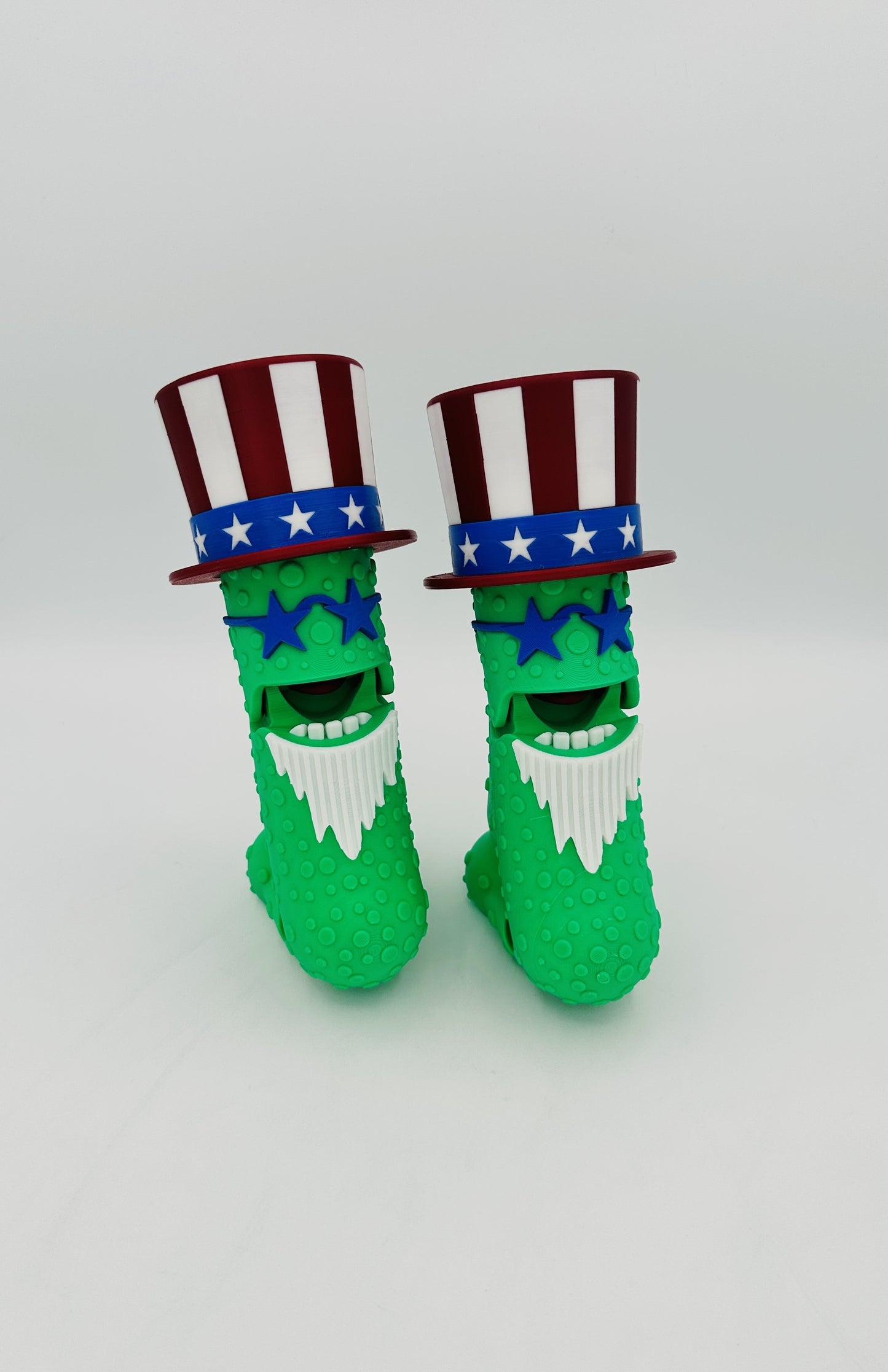 Patriotic Pickle - 7" Articulated Tickle Pickle with Butt stand