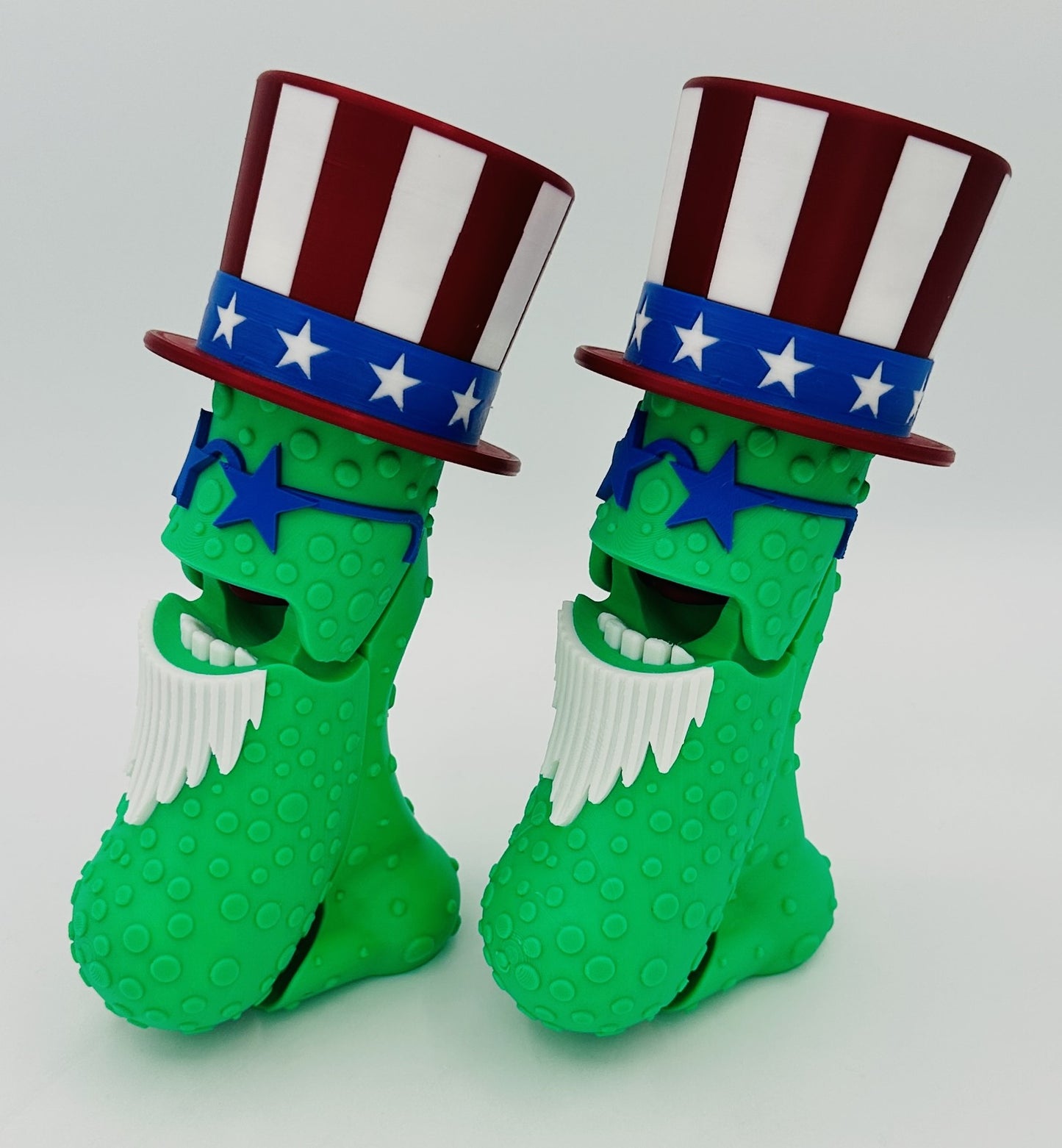 Patriotic Pickle - 7" Articulated Tickle Pickle with Butt stand
