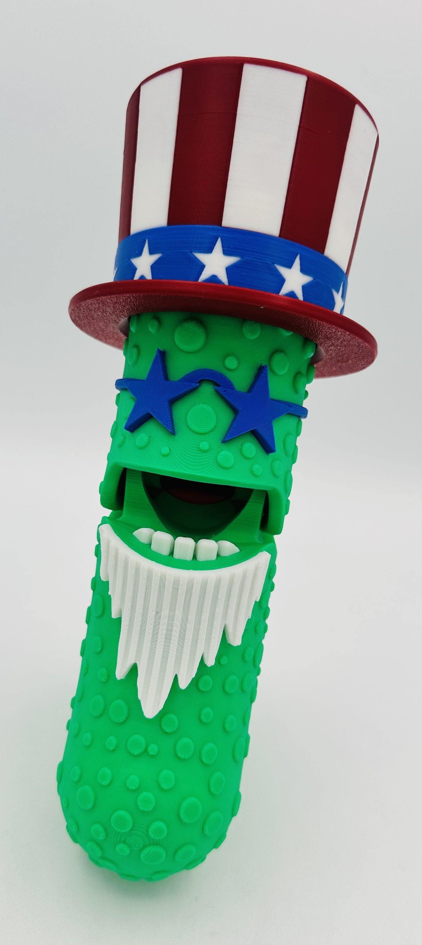 Patriotic Pickle - 7" Articulated Tickle Pickle with Butt stand