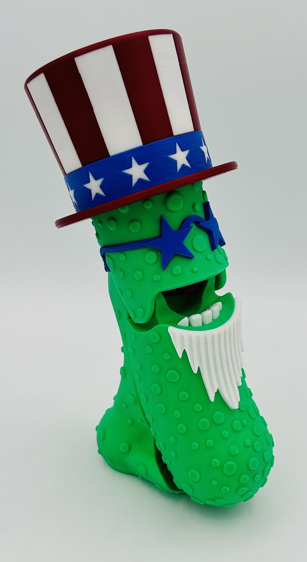 Patriotic Pickle - 7" Articulated Tickle Pickle with Butt stand