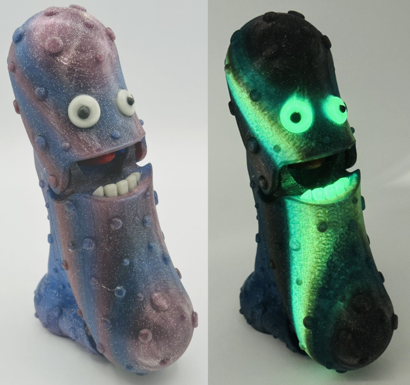 Midnight Glow - 7" Articulated Tickle Pickle with Butt stand