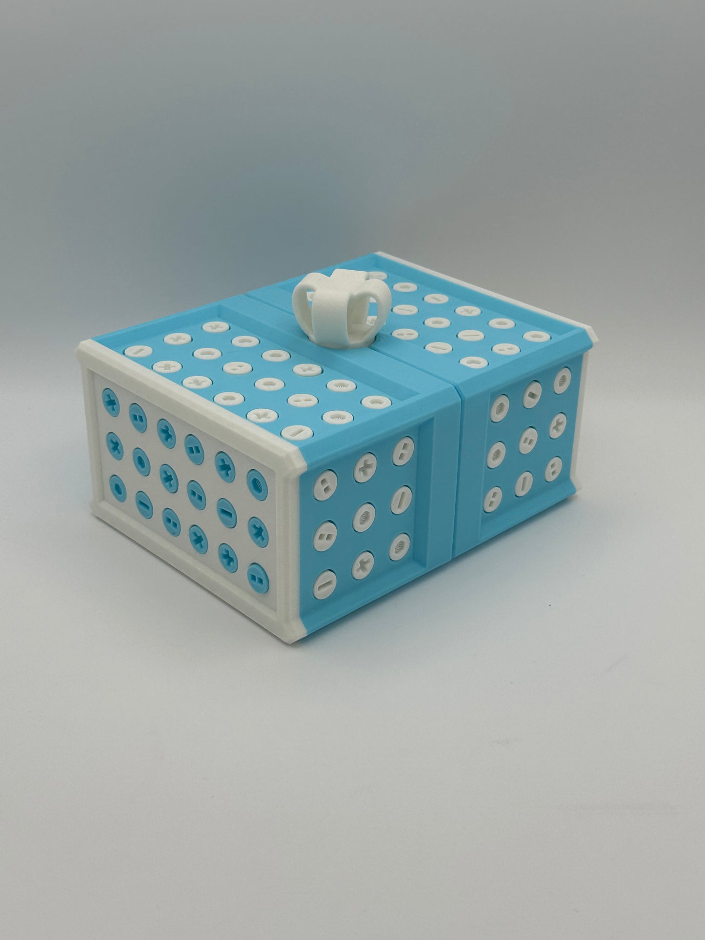 Baby Blue & White Extremely Annoying Gift Box with 296 screws