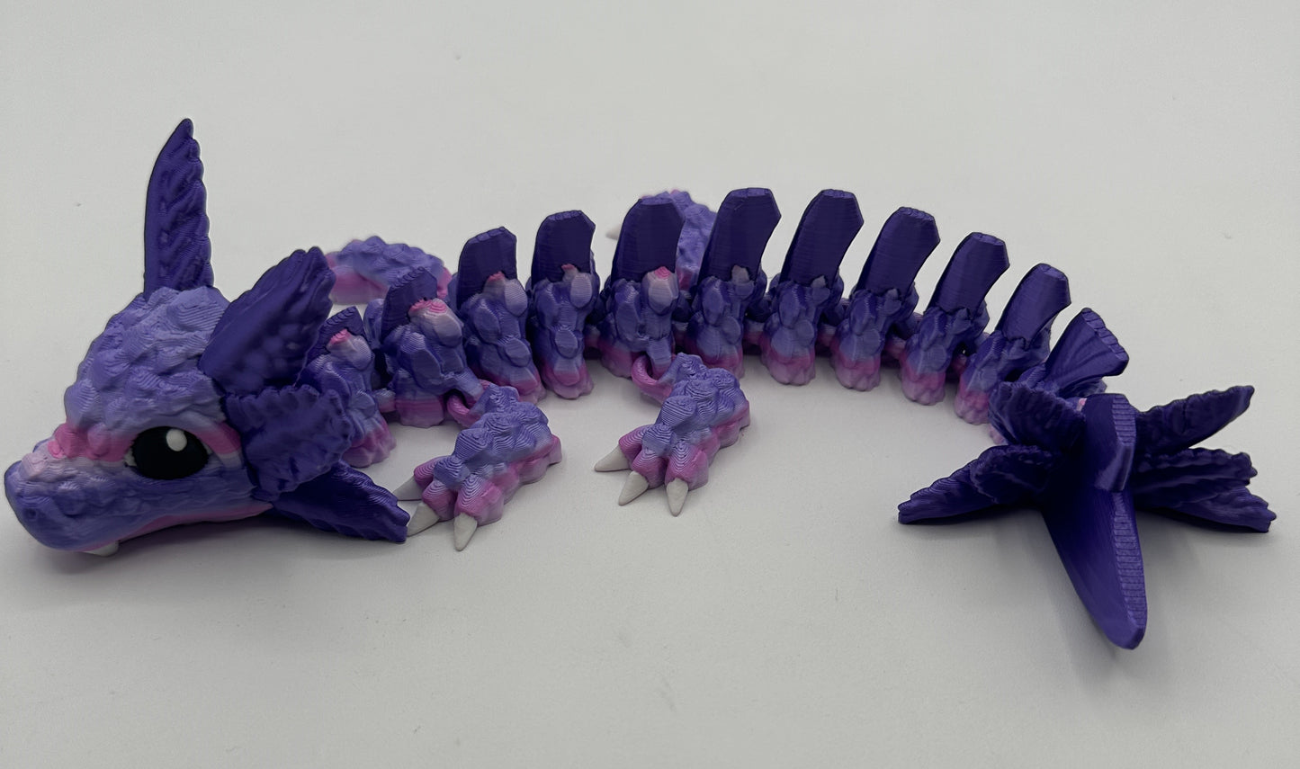 Baby Axolotl Dragon - 11" Purple Rainbow