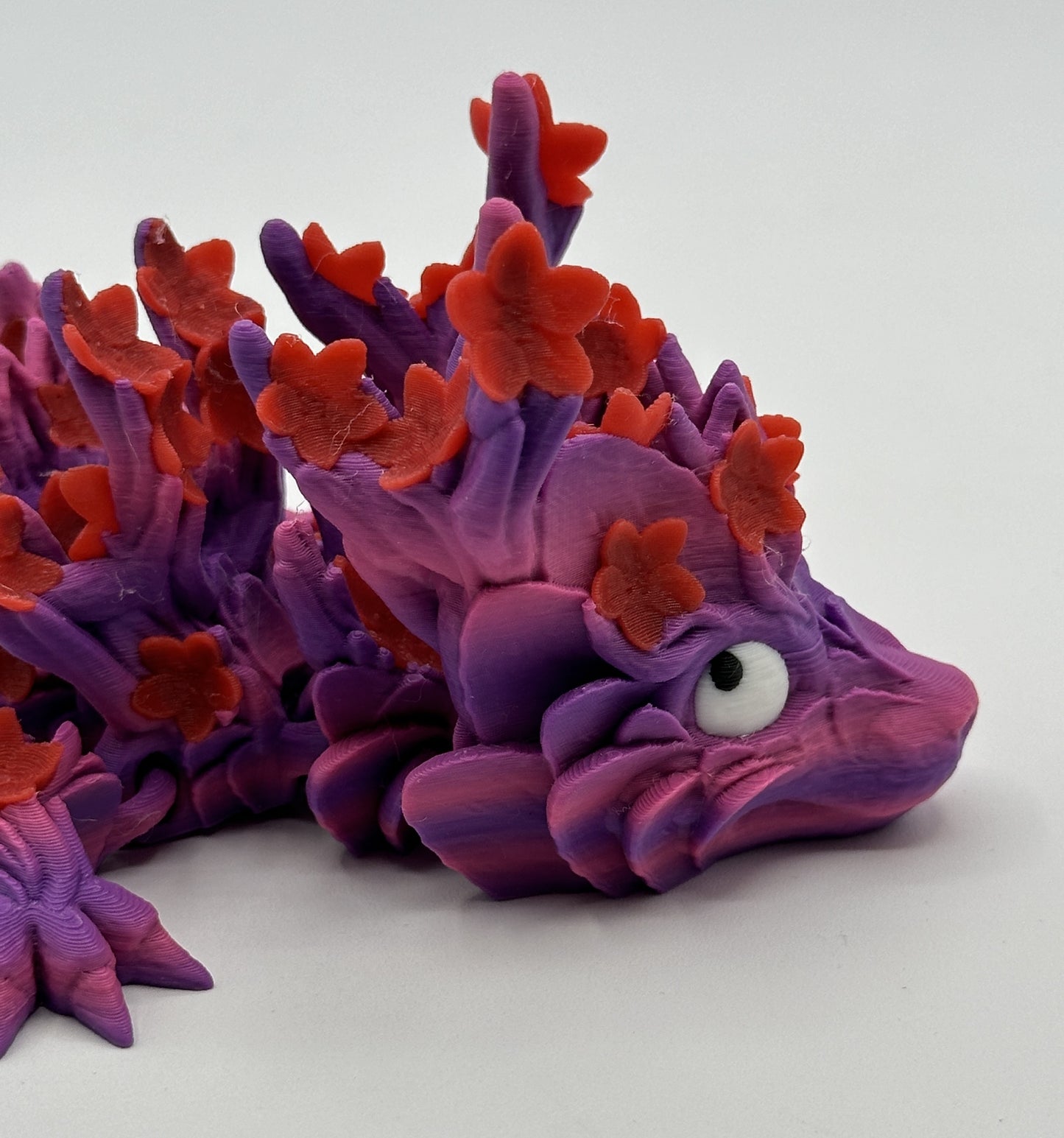 "Derpy" Baby Cherry Blossom Dragon - 11" Purple & Red