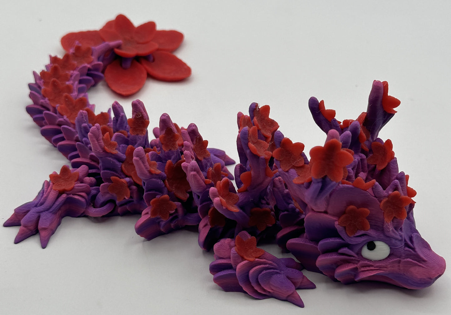 "Derpy" Baby Cherry Blossom Dragon - 11" Purple & Red