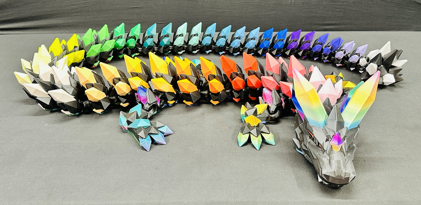 GIANT 80" Rainbow Crystal Dragon