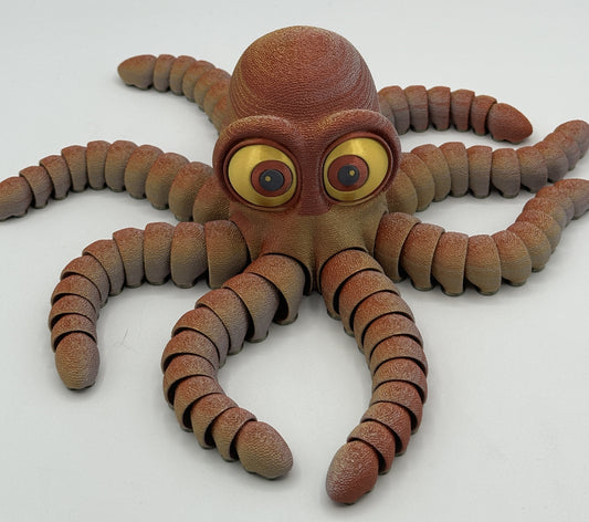 Golden/Silver/Copper Silk Tri-color 12" Flexi Octopus, Magnetic & Highly Textured