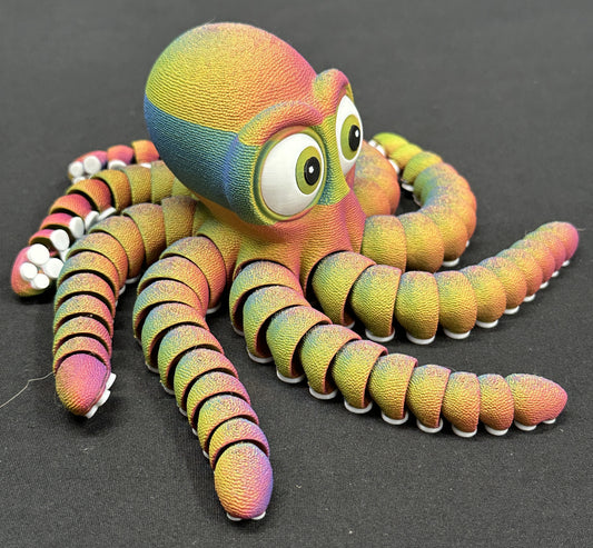 Rosy Cloud Tri-Color Matte 12" Flexi Octopus, Magnetic & Highly Textured