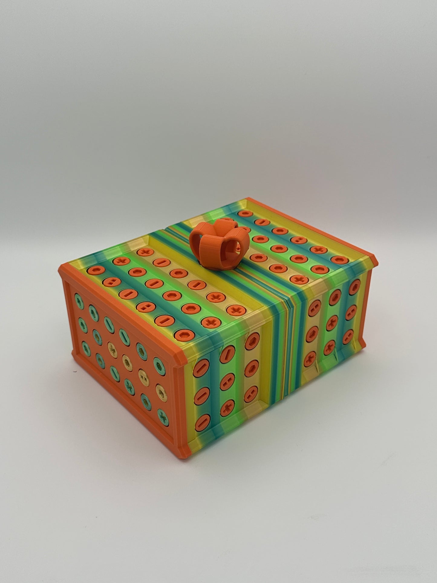 Orange & Green/Yellow Extremely Annoying Gift Box with 296 screws