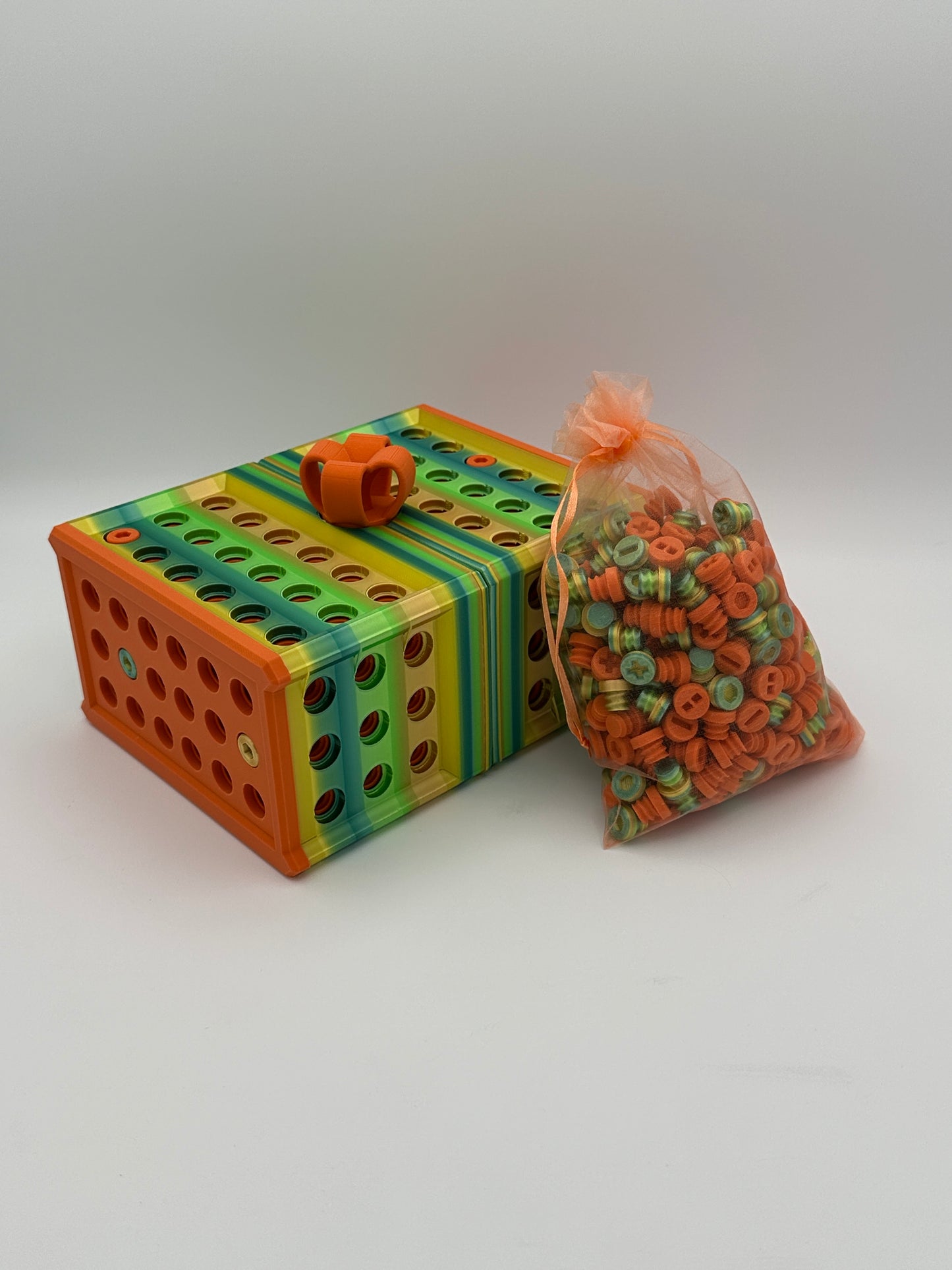 Orange & Green/Yellow Extremely Annoying Gift Box with 296 screws