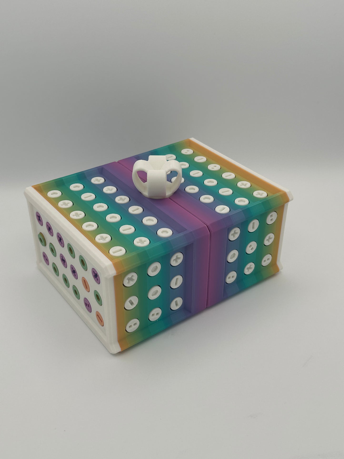 White & Rainbow Extremely Annoying Gift Box with 296 screws