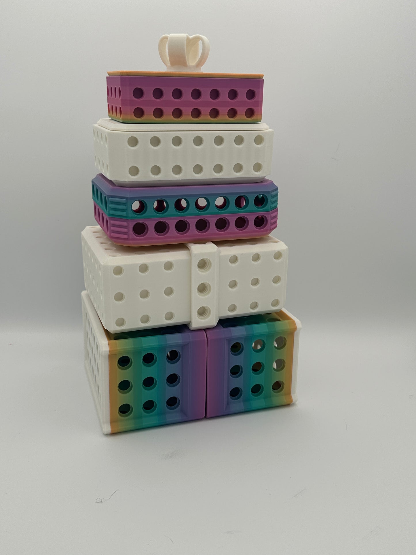 White & Rainbow Extremely Annoying Gift Box with 296 screws