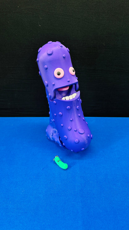 Eggplant - Giant 12" Articulated Tickle Pickle with Butt stand