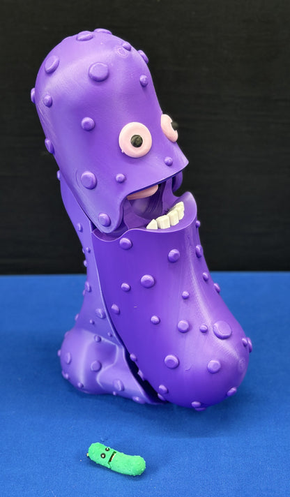 Eggplant - Giant 12" Articulated Tickle Pickle with Butt stand