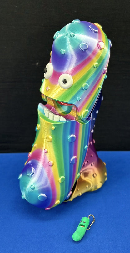 Vibrant Rainbow - Giant 12" Articulated Tickle Pickle with Butt stand