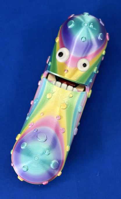 Vibrant Rainbow - Giant 12" Articulated Tickle Pickle with Butt stand